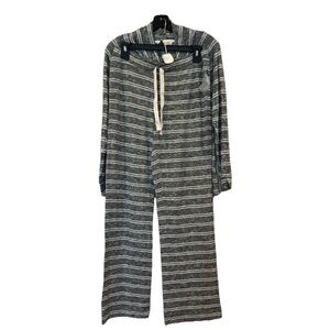 Hippie Rose Gray and White Striped Knit Top & Pants Sz M
